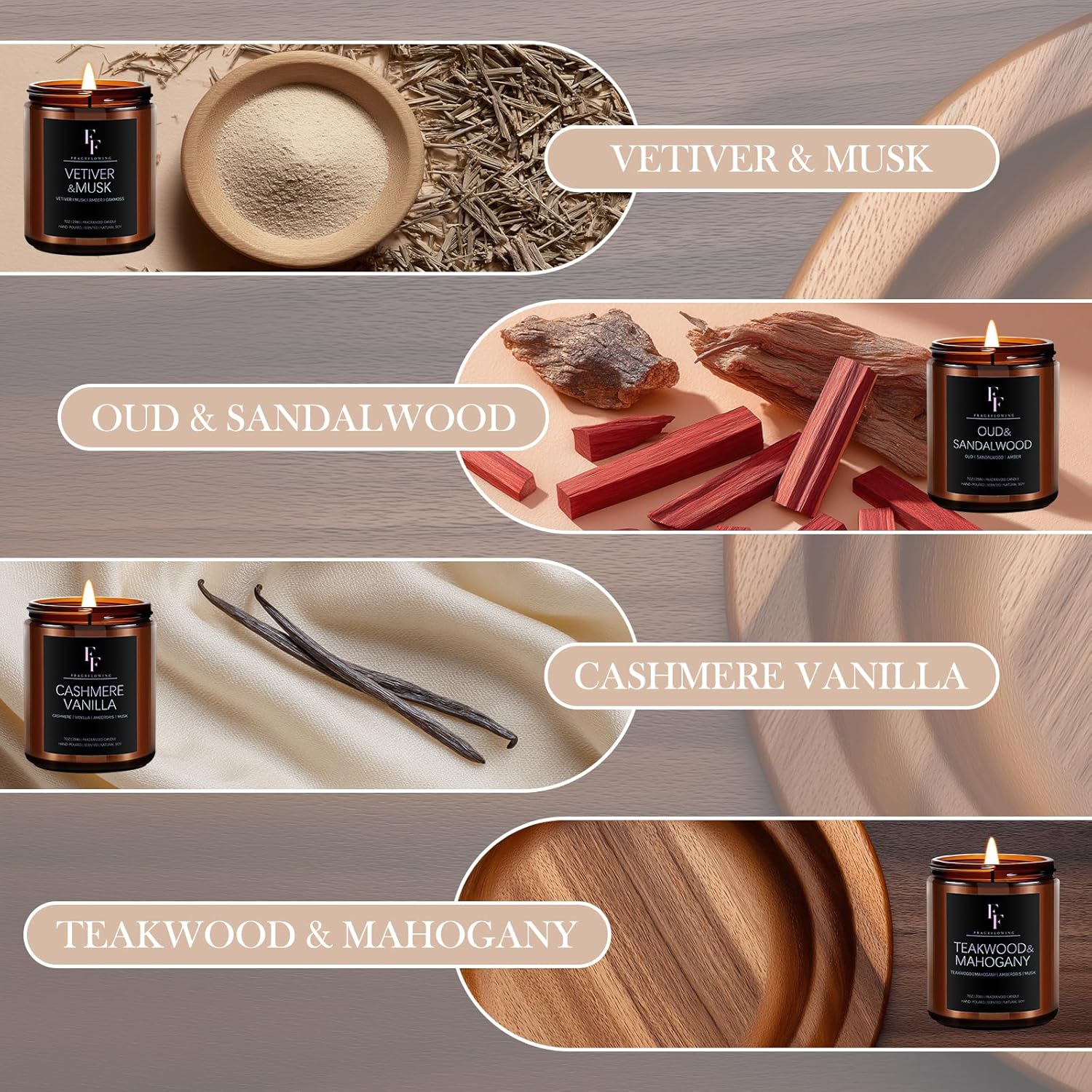 Scented Candles Set, Soy Wax Candles 8 Pack 56 Oz Aromatherapy Candles Gift Set for Women Men