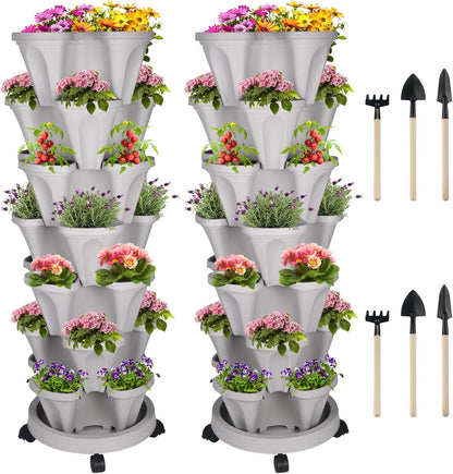 Vertical Planter 7 Tier Stackable Planters Garden Planters Strawberry Herb Flower and Vegetable