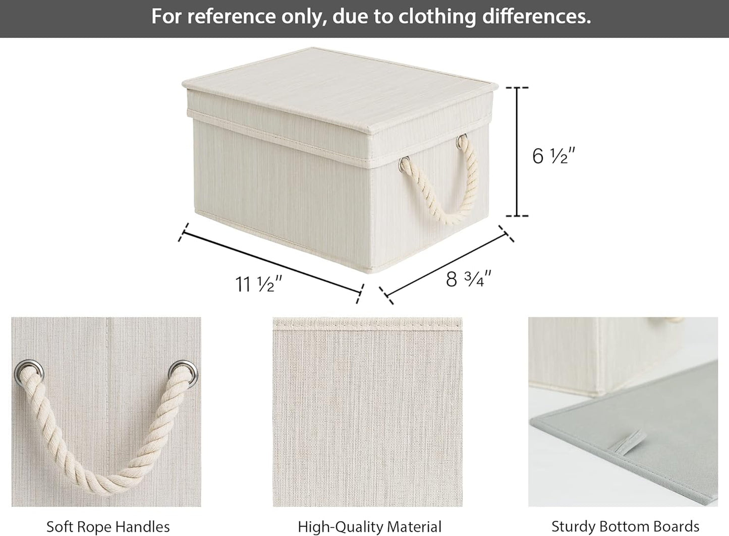 StorageWorks Storage Bins with Lids, Decorative Storage Boxes with Lid and Soft Rope Handles