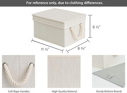 StorageWorks Storage Bins with Lids, Decorative Storage Boxes with Lid and Soft Rope Handles