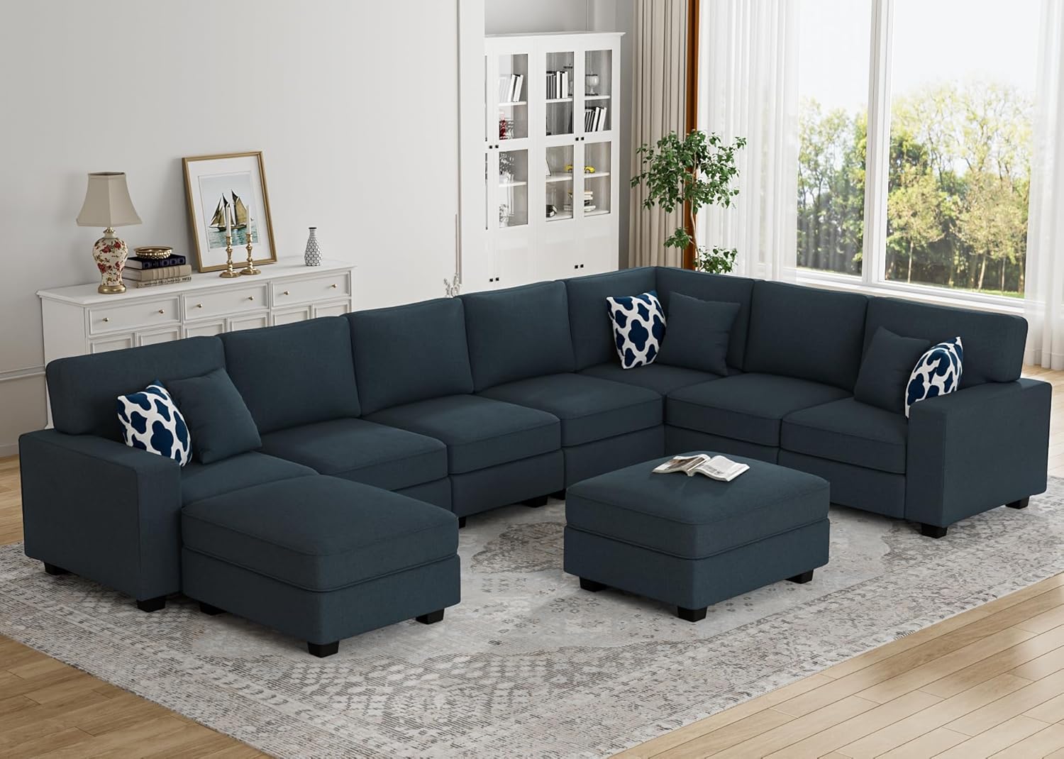 L Lengend Vansen Modular Sectional Sofa U Shaped Couch with Ottoman Modern Reversible Corner