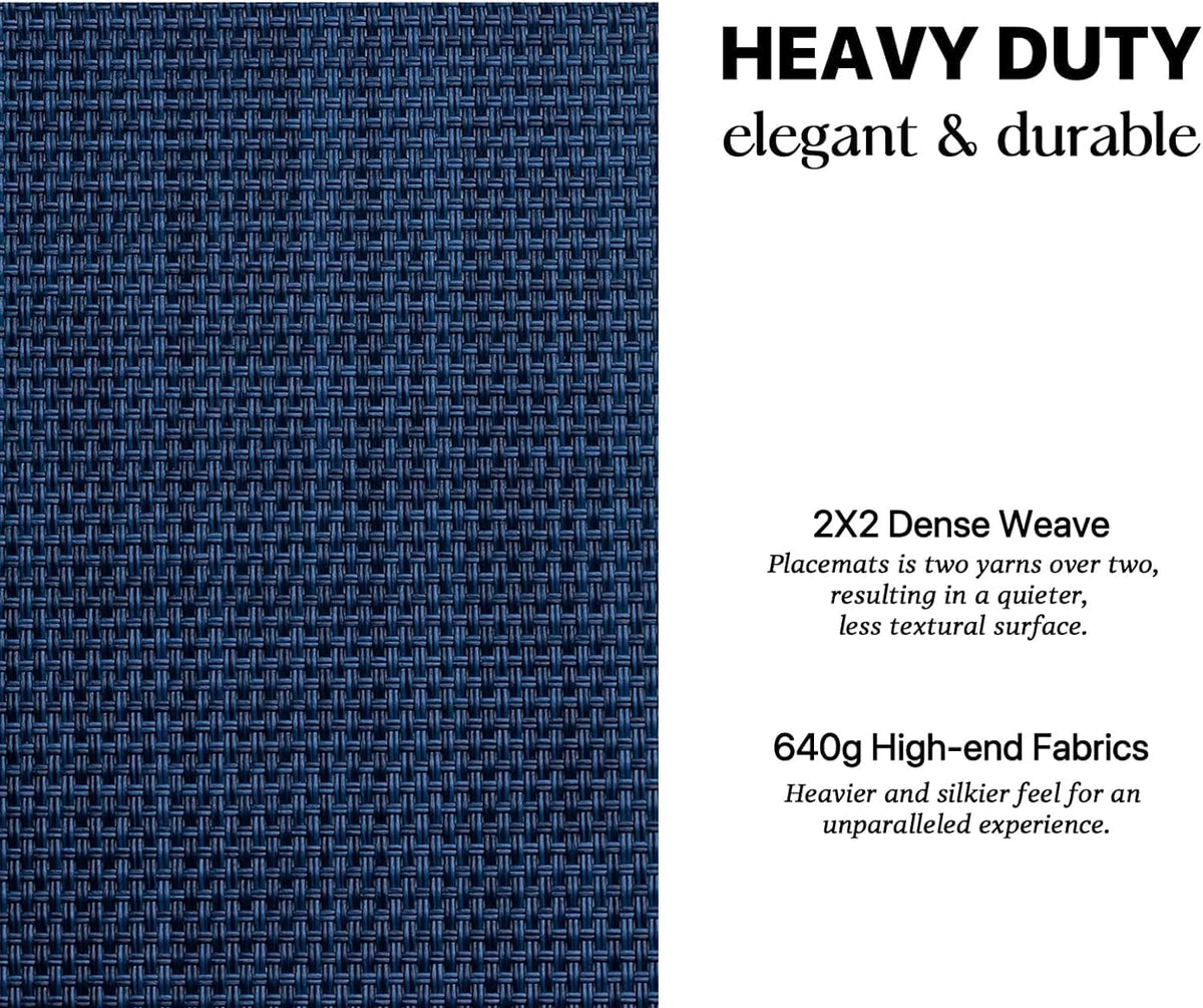 LEXMORE PlaceMats Set of 12 Vinyl/Plastic Woven Place Mats for Kitchen Table Indoor/Outdoor