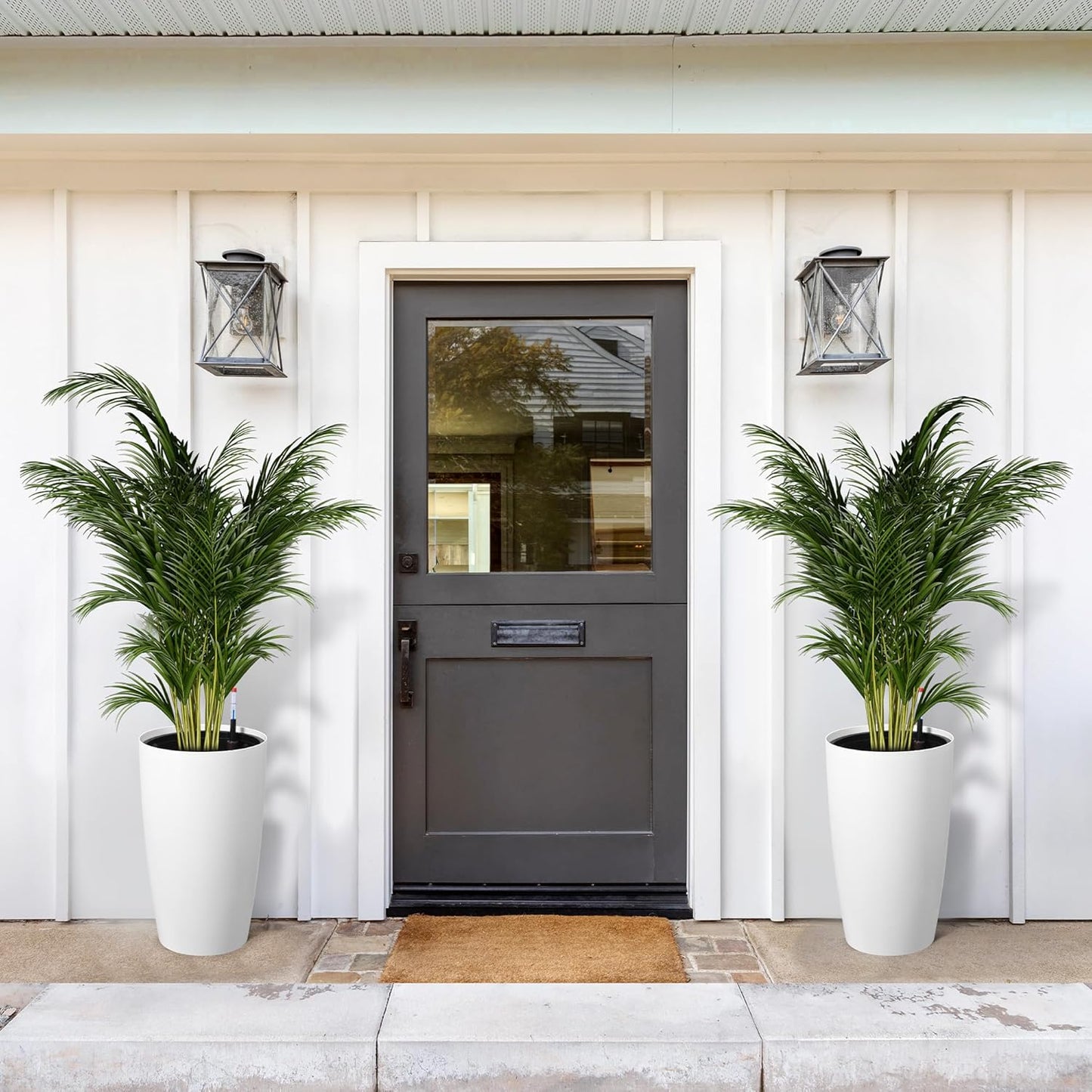 22" Tall Round Planter Set of 2, Self Watering Pots for Indoor Plants, Large Flower Pot Outdoor