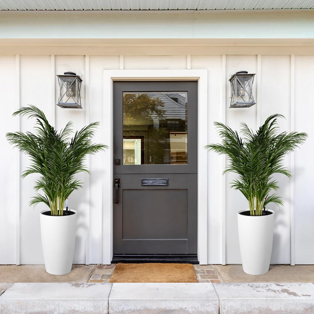 22" Tall Round Planter Set of 2, Self Watering Pots for Indoor Plants, Large Flower Pot Outdoor