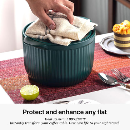 LEXMORE PlaceMats Set of 12 Vinyl/Plastic Woven Place Mats for Kitchen Table Indoor/Outdoor