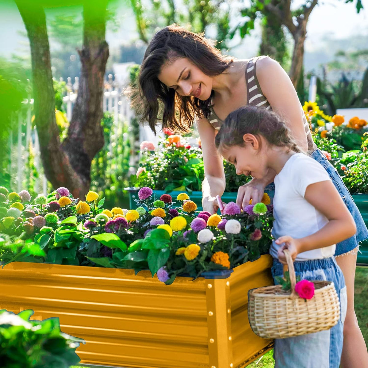 Land Guard Galvanized Raised Garden Bed with Legs, Galvanized Planter Raised Garden Boxes Outdoor