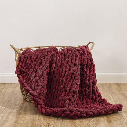 WESHIONGOO Chunky Knit Blanket Throw 40"×40" Knitted Throw Blankets for Couch Bed Fluffy Soft
