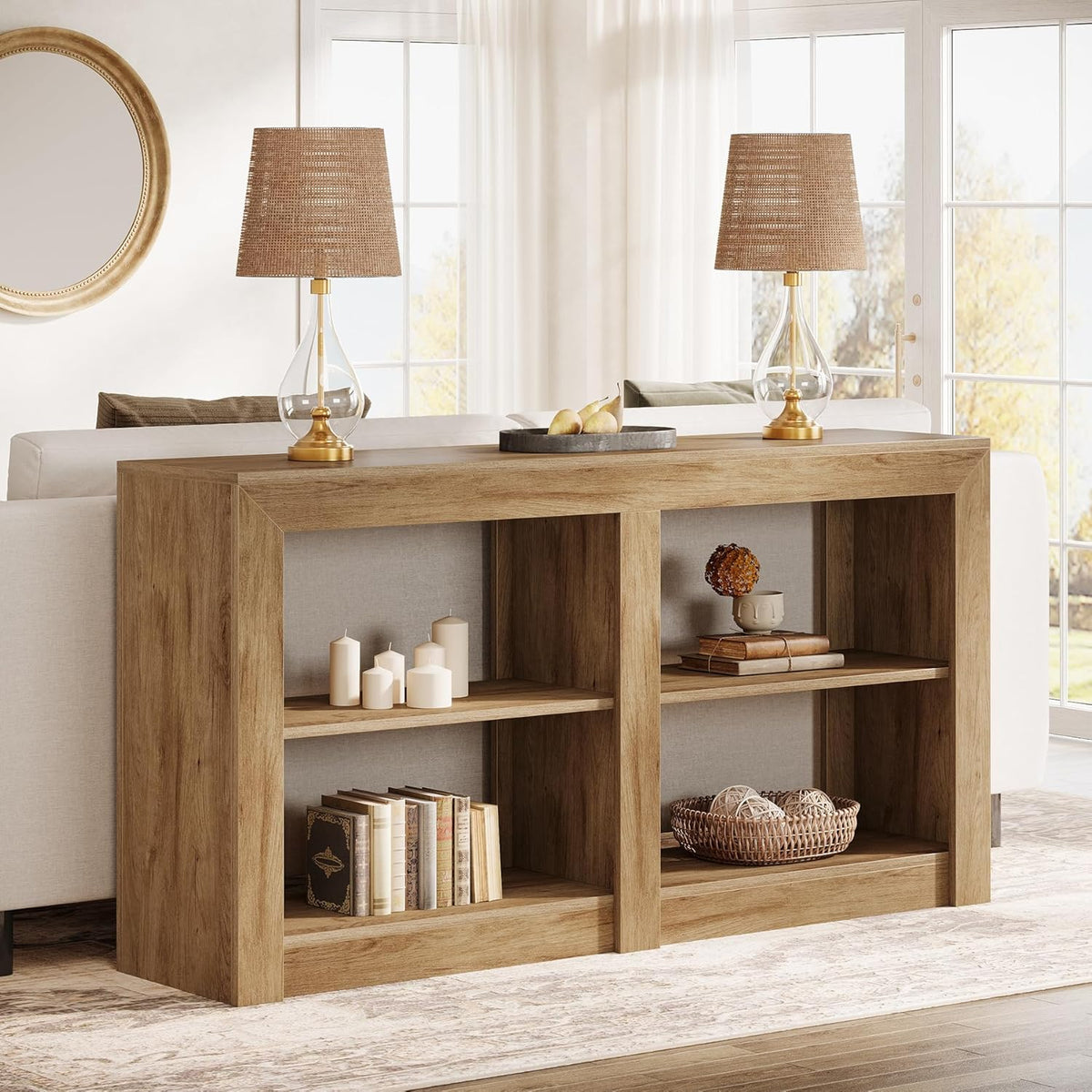 Tribesigns Farmhouse Console Table, Hallway Table for Entryway, Wood Console Behind Couch for