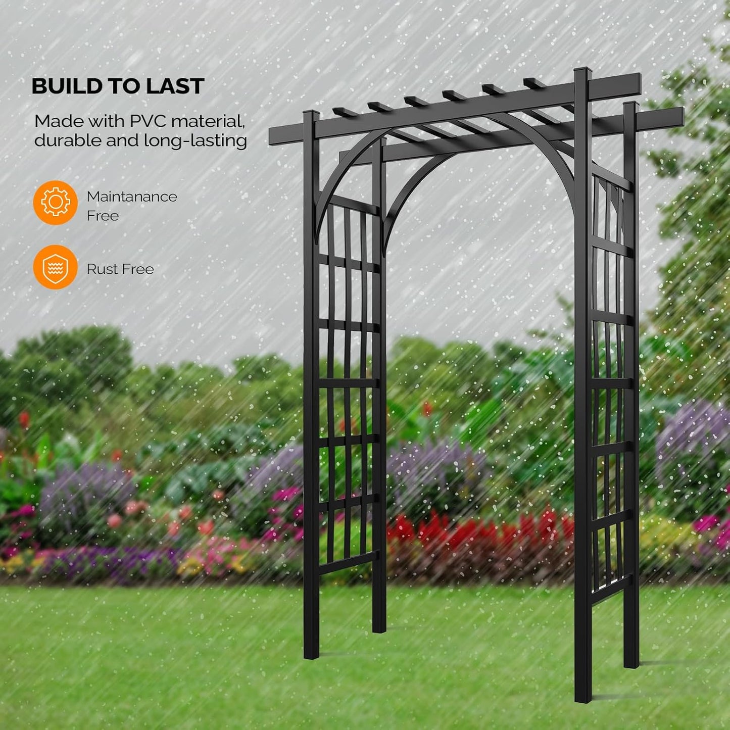 VINGLI Garden Arbor, PVC Wedding Arch for Ceremony Party, Garden Trellis for Climbing Plants
