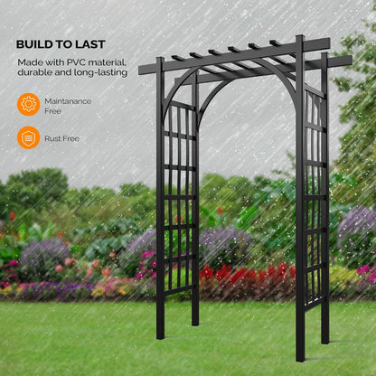 VINGLI Garden Arbor, PVC Wedding Arch for Ceremony Party, Garden Trellis for Climbing Plants