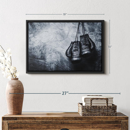 ElephantStock Boxing Gloves Wall Art - Horizontal Framed Canvas - 1-Piece Living Room Wall Decor