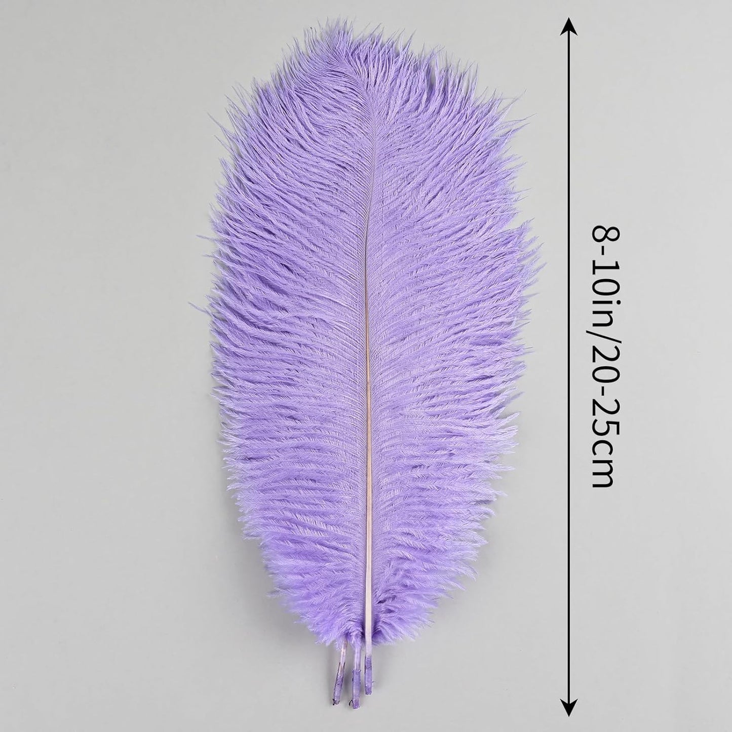 THARAHT Lavender Ostrich Feathers 12pcs Natural Bulk 8-10Inch 20cm-25cm for Crafts Wedding Party