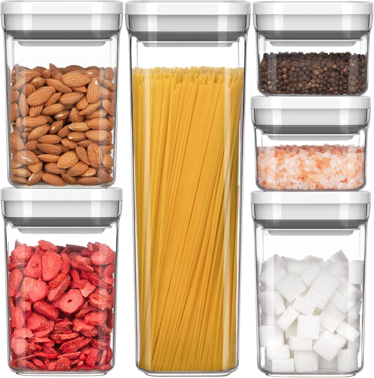 MR.SIGA 6 Piece Airtight Food Storage Container Set, BPA Free Kitchen Pantry Organization