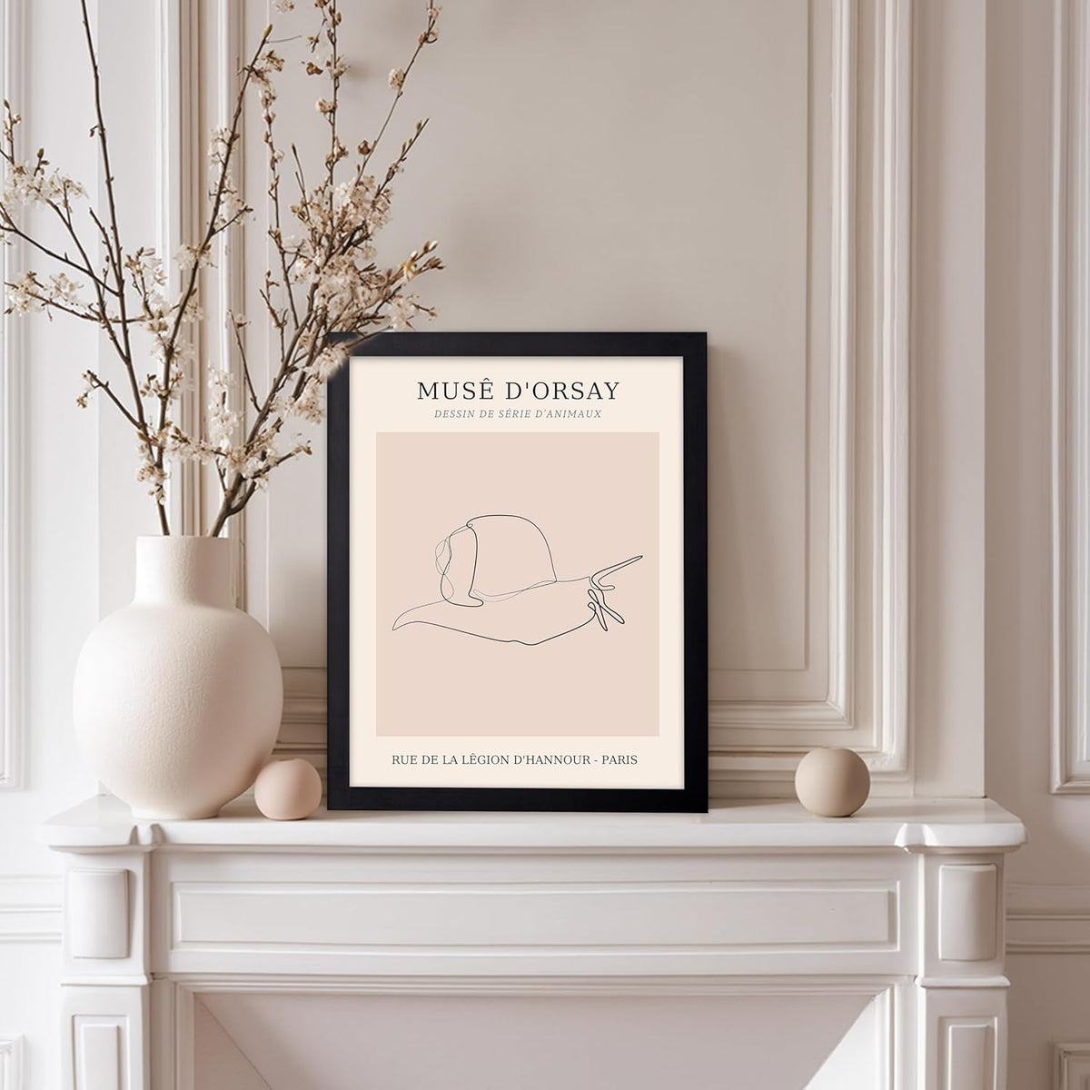 Poster Master Vintage Poster - Retro One Line Snail Drawing Print - Snail Line Art - Minimal Gift