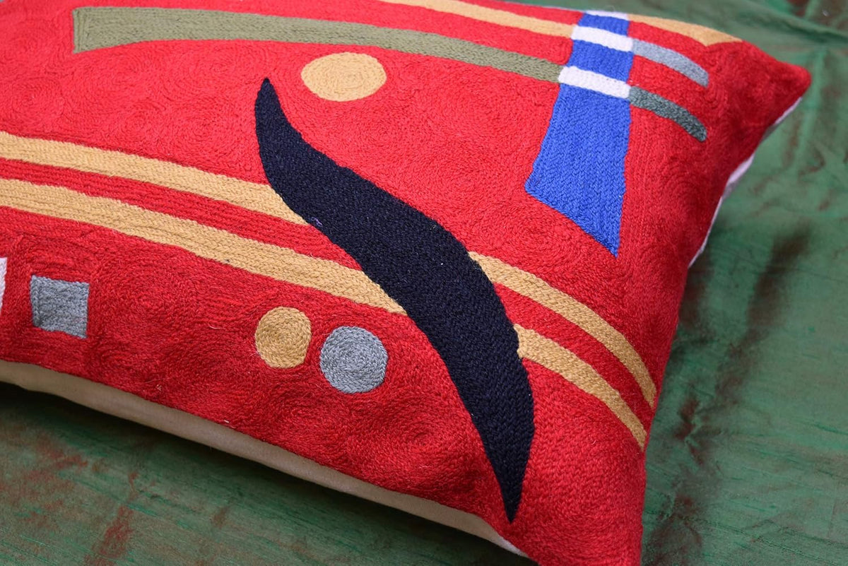 Lumbar Kandinsky Red Abstract Pillow Cover Modern Throw Pillowcase Chair Cushion Contemporary