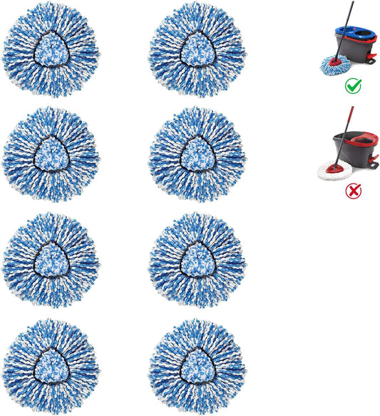 BonusLife 8-Pack Mop Head for O-Ceda RinseClean Spin Mop Refill 2-Tank System Only Easy Cleaning