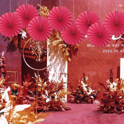 Red Birthday Decorations,DIY Red Paper Fans Hanging Decoration ,Party Supplies Party Fans 12in