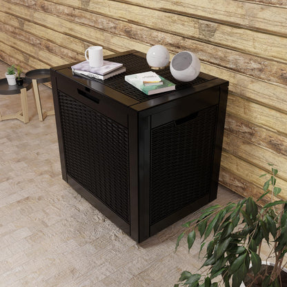 Vixzen 31 Gallon Resin Deck Box, Lockable Outdoor Storage Box for Patio Cushions Storage