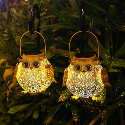 2 Pack Hanging Solar Lanterns - Garden Light Waterproof Metal Decorative Solar Lantern Lights