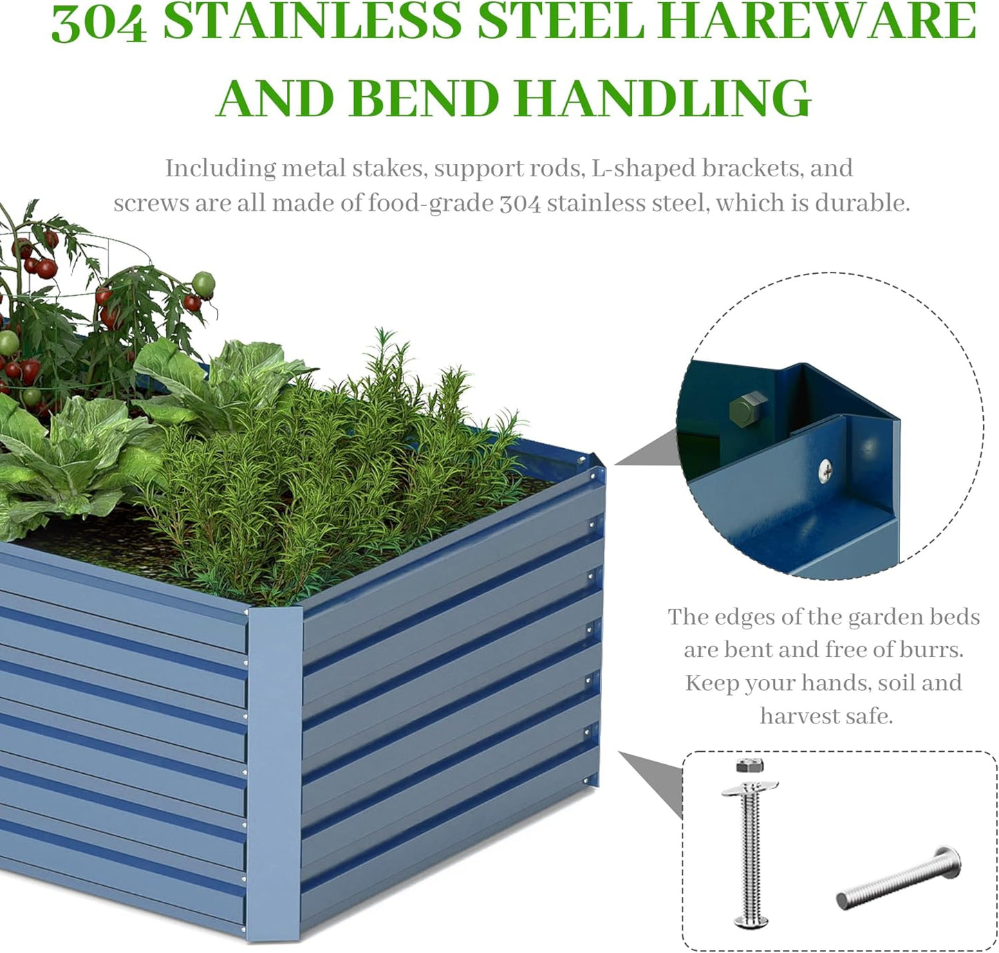 6x3x2 ft Raised Garden Bed, Large Metal Planter Raised Beds, Planters for Outdoor Plants for