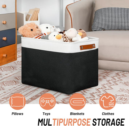 DULLEMELO Large Storage Baskets Fabric Storage Bins, Canvas Storage Basket for Shelf Toys