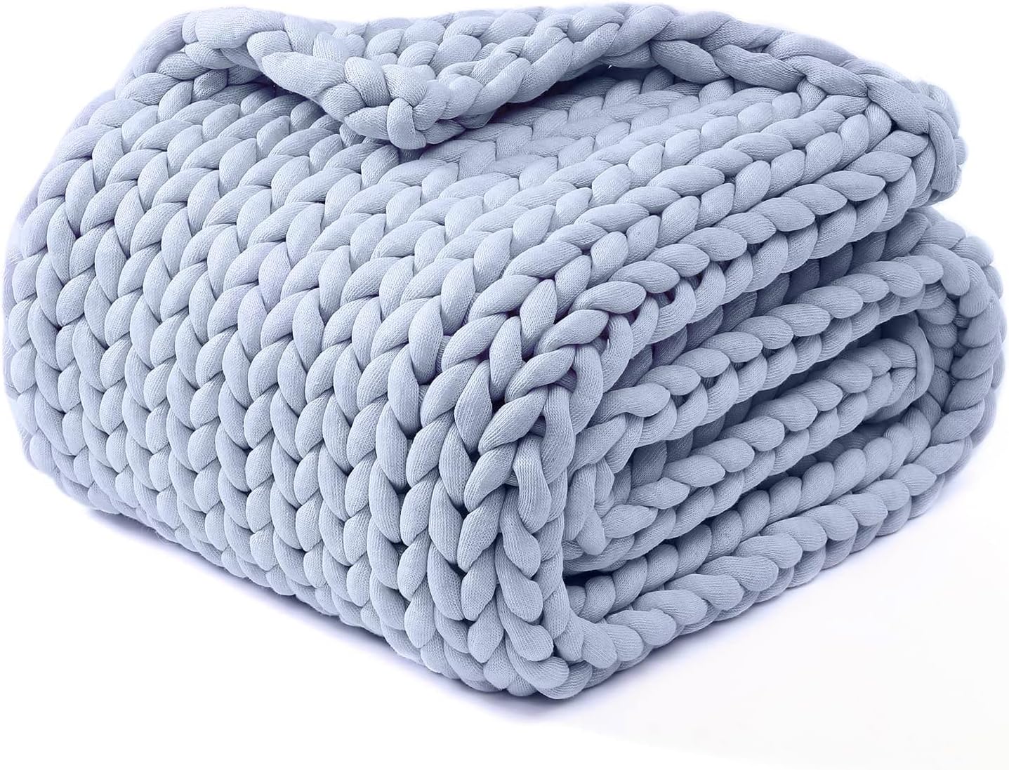 YnM Chunky Throw Blanket, Medium-Weight, Hand Knitted, Skin Friendly, Ventilated and Breathable
