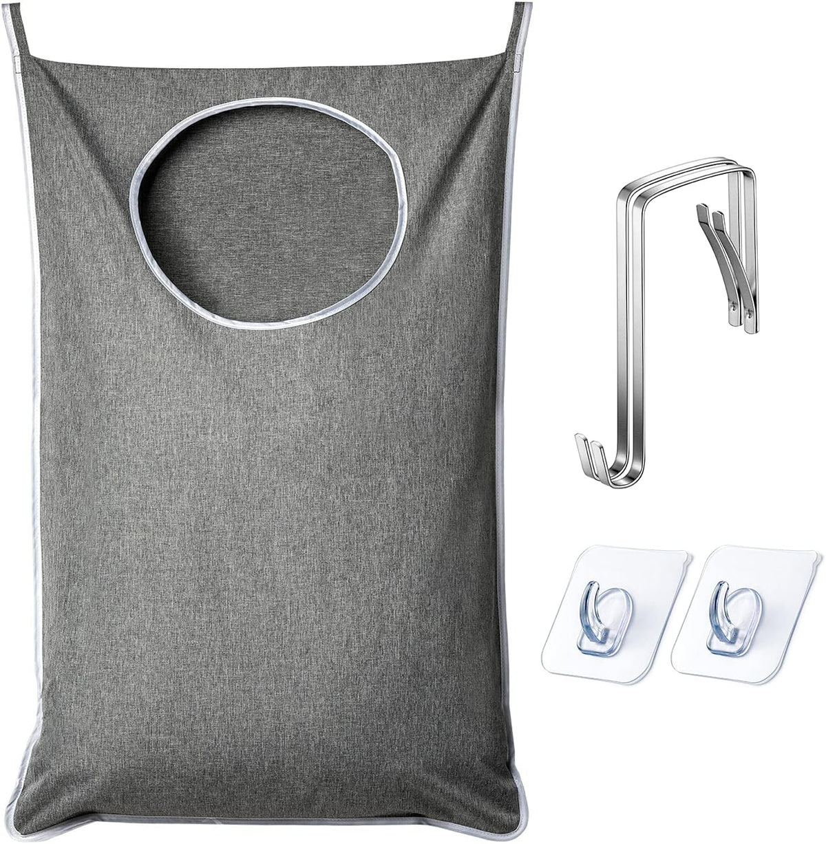 XL Hanging Laundry Hamper, Extra Large Tear-resistance Door Hamper with 2 Types Hooks for Dirty
