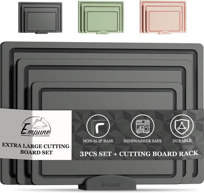 Empune Plastic Cutting Board Set, Recycled Plastic Cutting Boards for Kitchen (Set of 3)