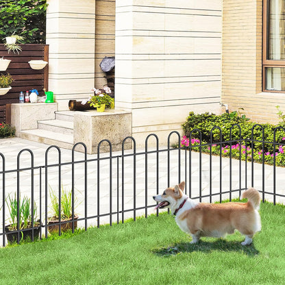 Metal Garden Fence 24 in H x 16 ft L, No dig Garden Border Yard Fencing, Dog Fence Outdoor