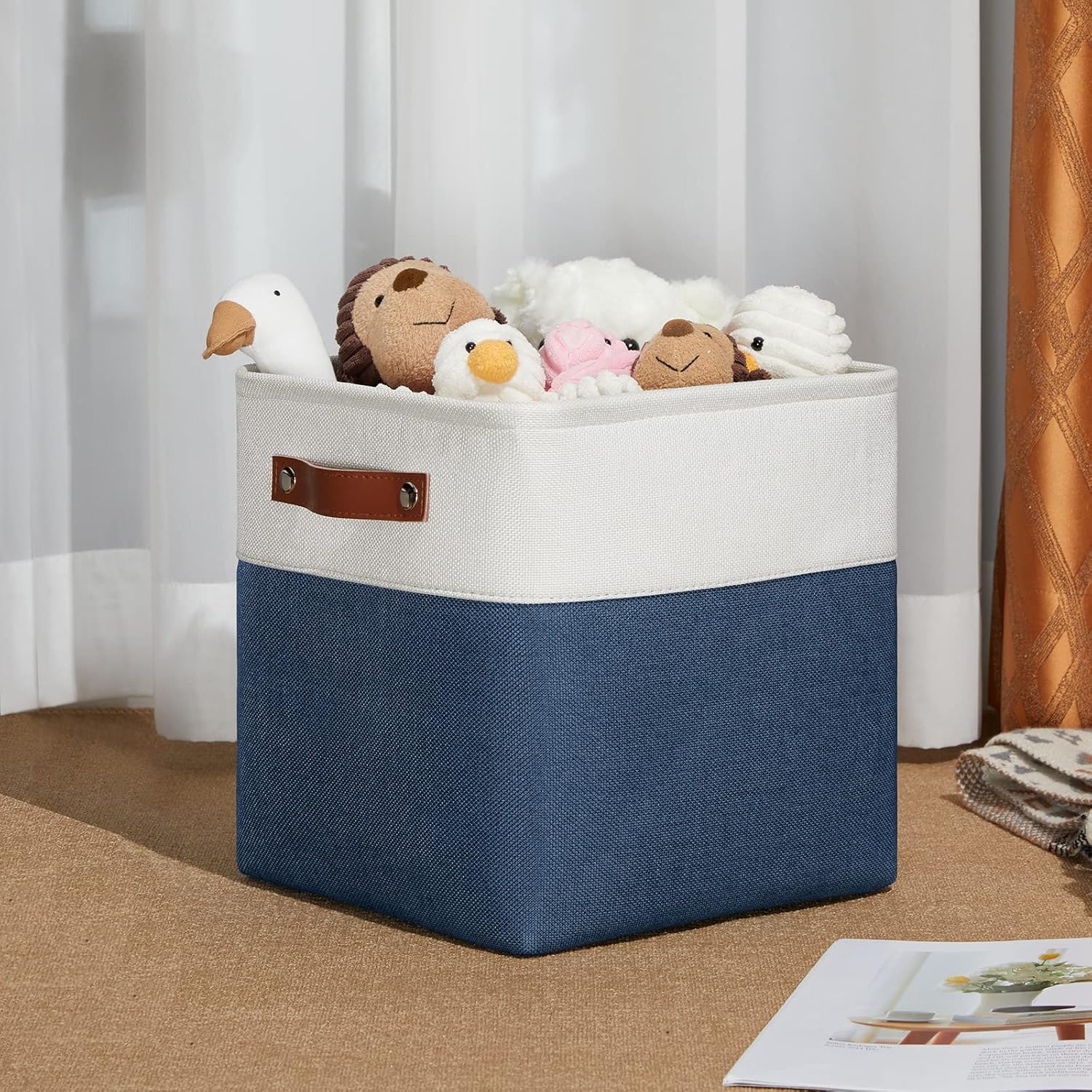 DULLEMELO [Set of 4 Storage Cubes Baskets for Organizing, 11 x 11 x 11 inch Cube Storage Organizer