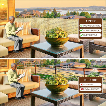 Natural Reed Fencing Rolls: Privacy Bamboo Fence 3/4/5/6ft High Roll Reed Screen, Decorative Bamboo