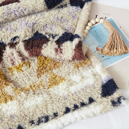 CASAAGUSTO Boho Sherpa Throw Blanket, Aztec Throw Blanket, Ultra Soft, Warm, Cozy, Plush, Thick