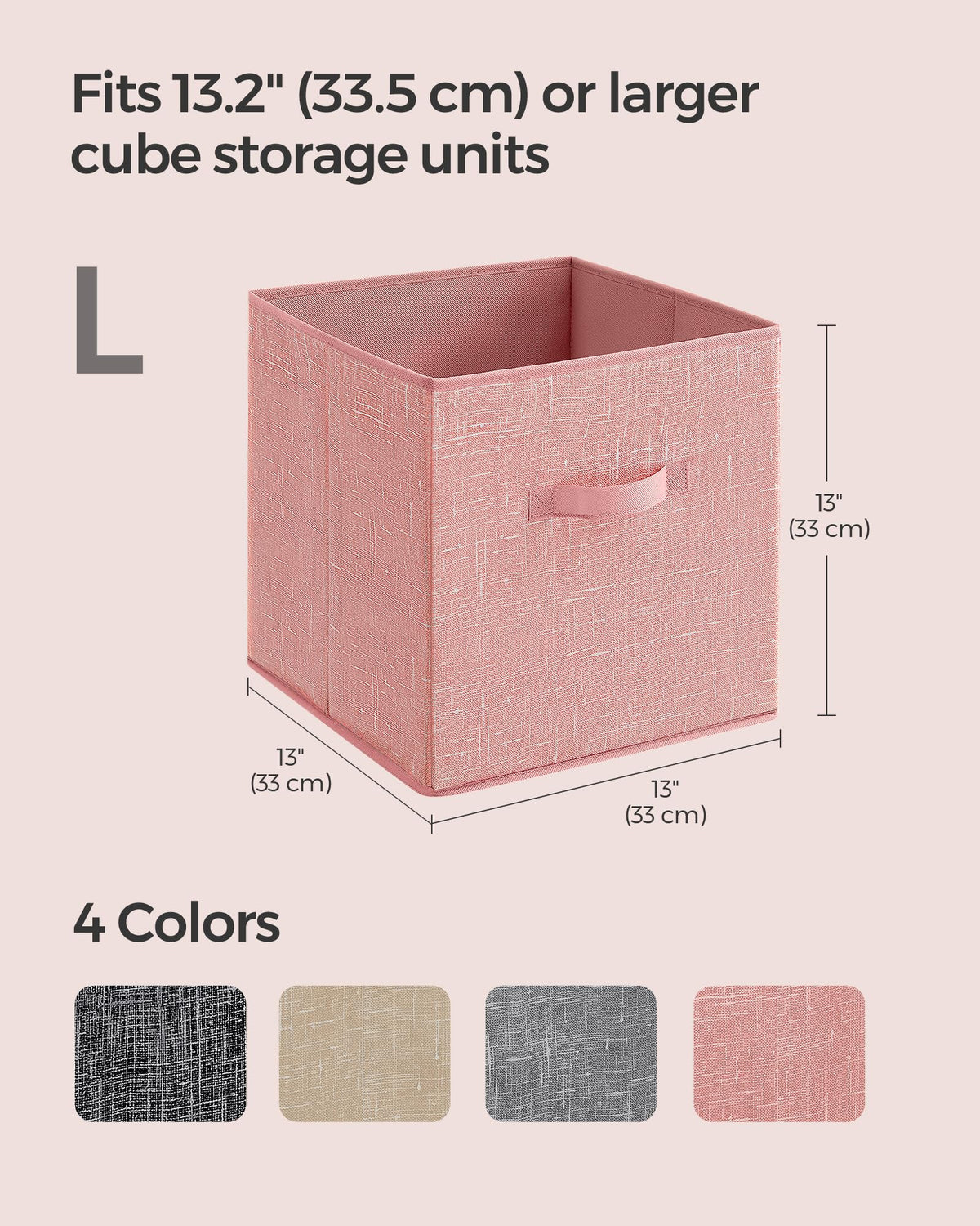 SONGMICS Storage Cubes, Set of 8, 13-Inch Foldable Closet Organizers