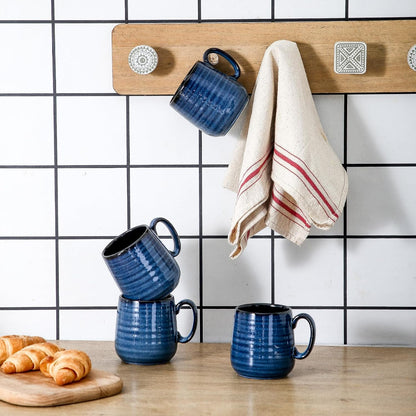 Hasense Small Coffee Mugs 8 oz, Ceramic Cappuccino Cups Set of 4, Espresso Mug with Handle for