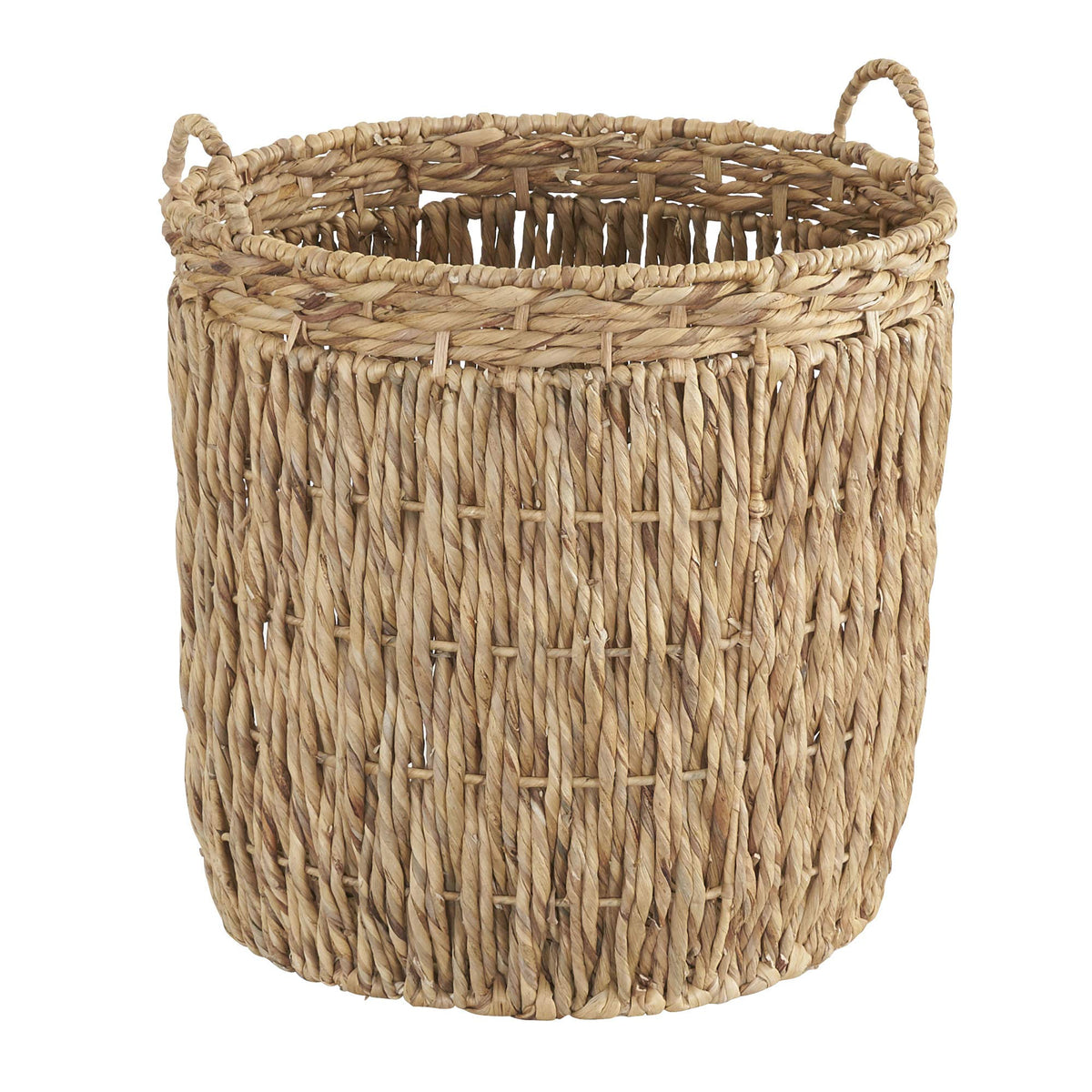 Household Essentials Tall Wicker Floor Basket, Woven Decorative Basket with Handles, Handmade