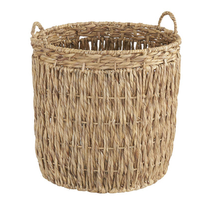 Household Essentials Tall Wicker Floor Basket, Woven Decorative Basket with Handles, Handmade