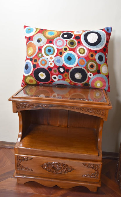 Lumbar Red Polka Dots Decorative Pillow Cover Contemporary Pillowcase Farmhouse Chair Cushion