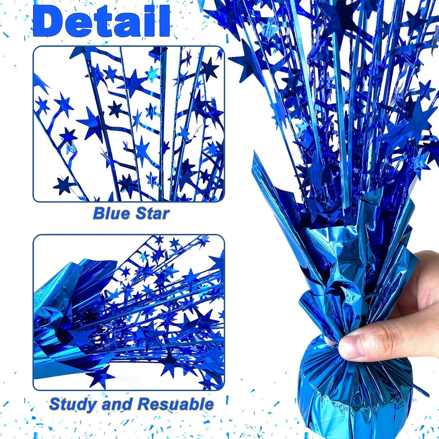 12 Pack Metallic Foil Spray Centerpiece Star Table Decoration Burst Table Centerpieces for Birthday