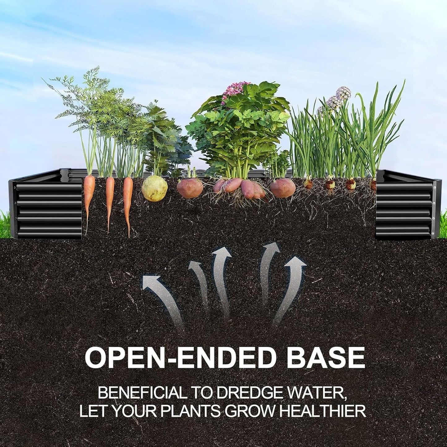 Land Guard 12×4×1ft Galvanized Raised Garden Bed Kit for Vegetables 2 Pack, Galvanized Super Large
