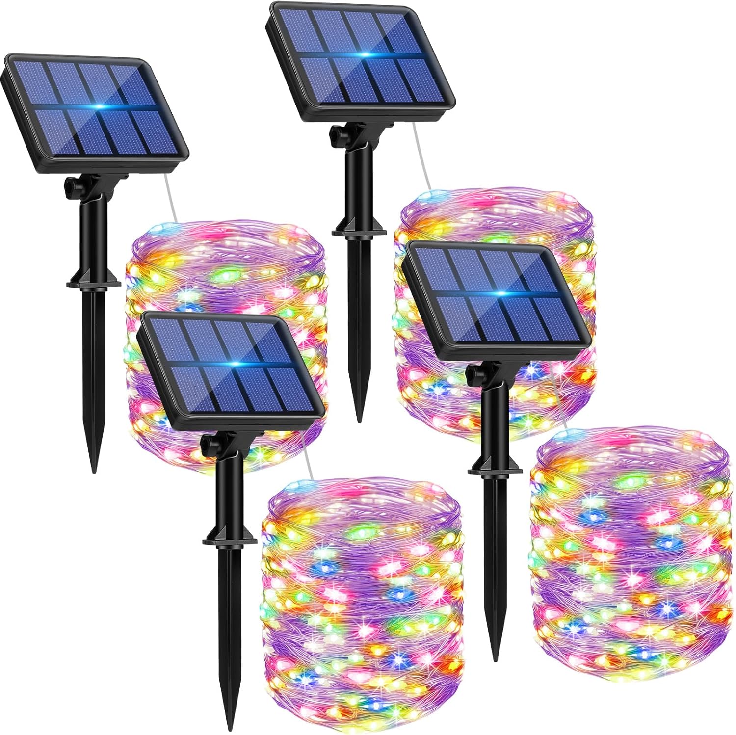 4 Pack Solar String Lights for Outside - 320LED 132FT Solar Fairy Lights Outdoor Waterproof 8