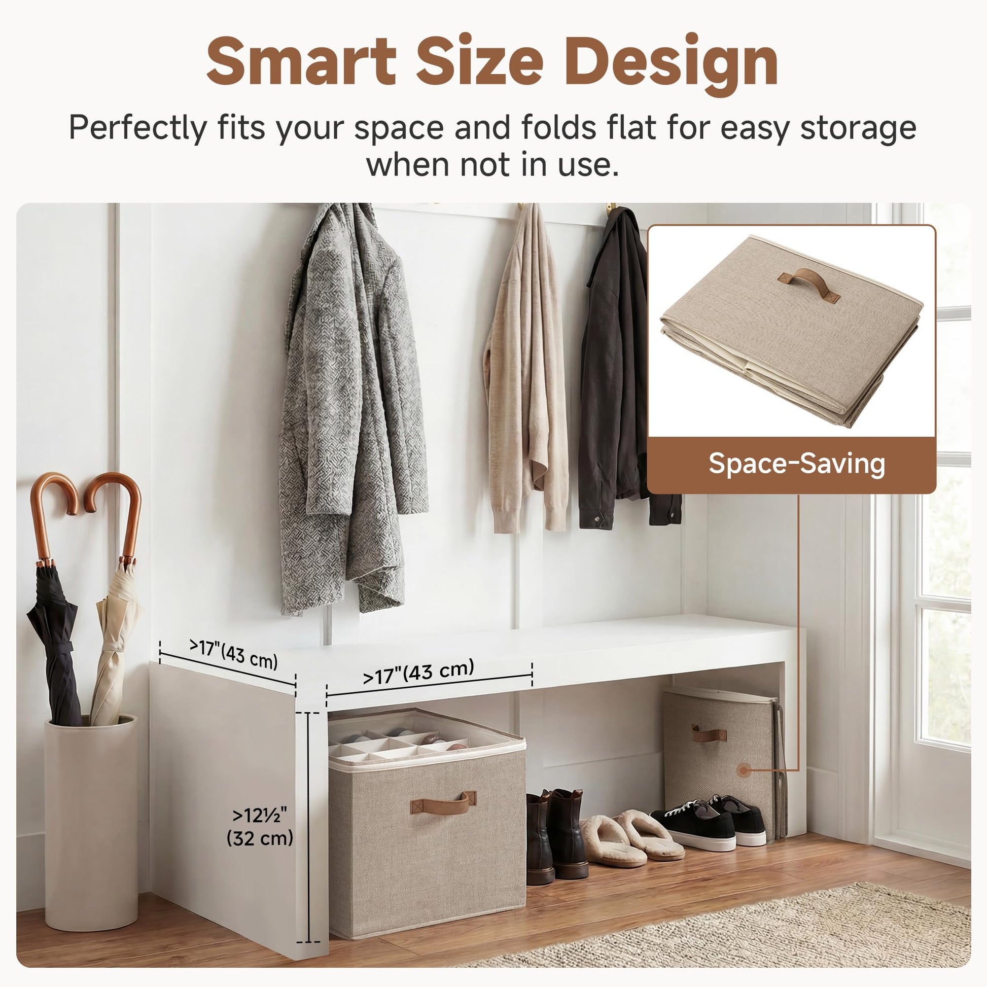 StorageWorks 16-Pair Closet Shoe Organizer with Adjustable Dividers, Taupe