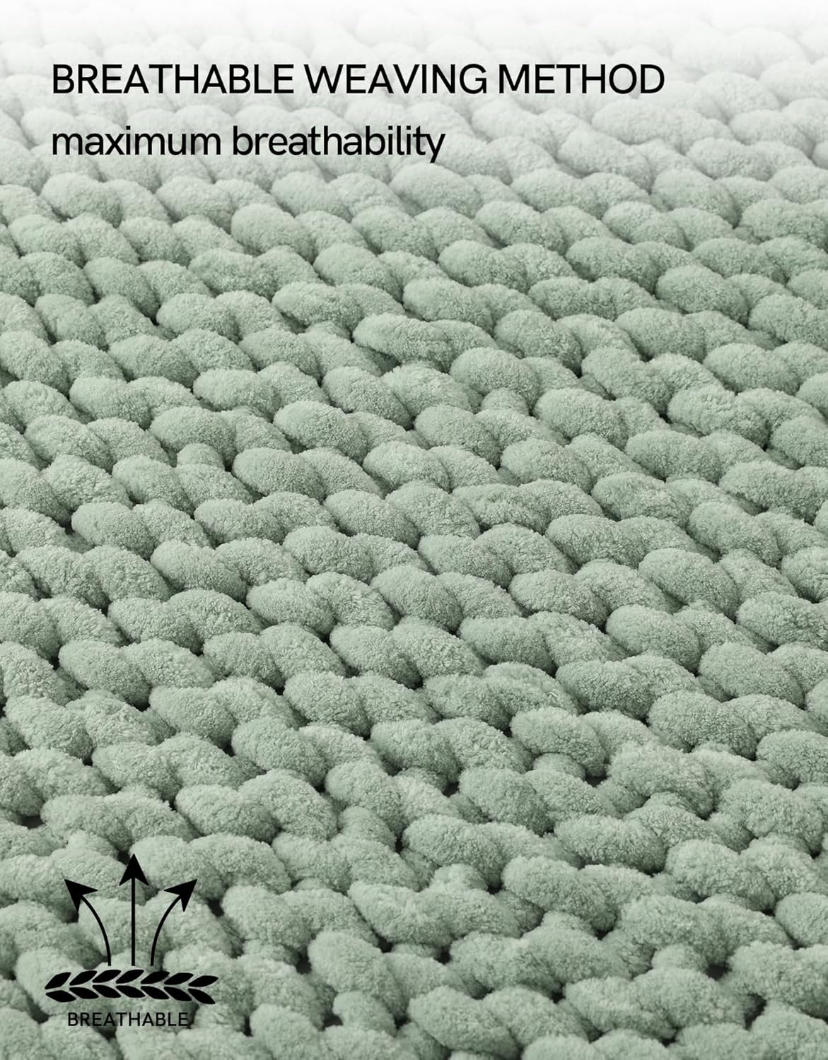 YnM Chunky Throw Blanket, Medium-Weight, Hand Knitted with Chenille Yarn, Skin Friendly, Ventilated