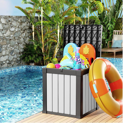 40 Gallon Resin Deck Box, Lockable Patio Outdoor Storage Box for Furniture, Garden Tools and Tools
