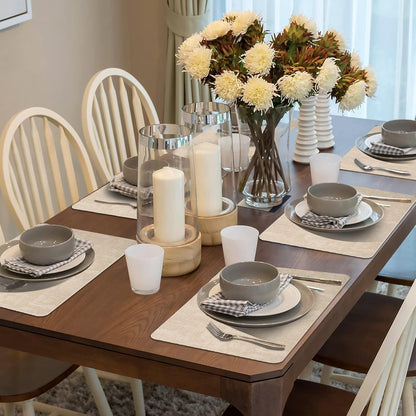 Maxpearl Faux Leather Placemats Set of 6 - Waterproof - Wipe Clean - Heat Resistant - Anti Slip