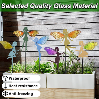 John's Studio Fairy Decorative Garden Stake - Outdoor Metal Pathway Decoration Dual Purpose Indoor