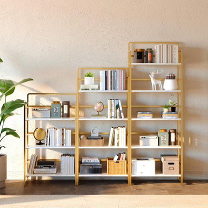 4NM No Assembly Foldable Bookshelf, 4-Shelf Collapsible Bookcase Storage for Small Spaces, 54" H