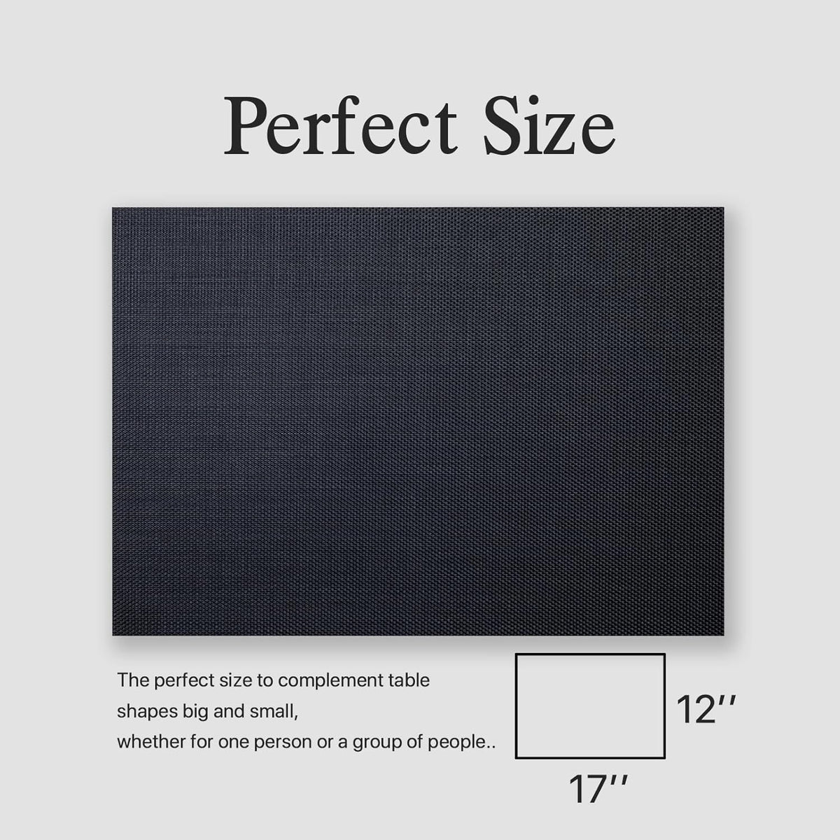 Placemats Set of 6 - Easy Clean Woven Vinyl Placemats for Dining Table, Indoor/Outdoor Place Mats