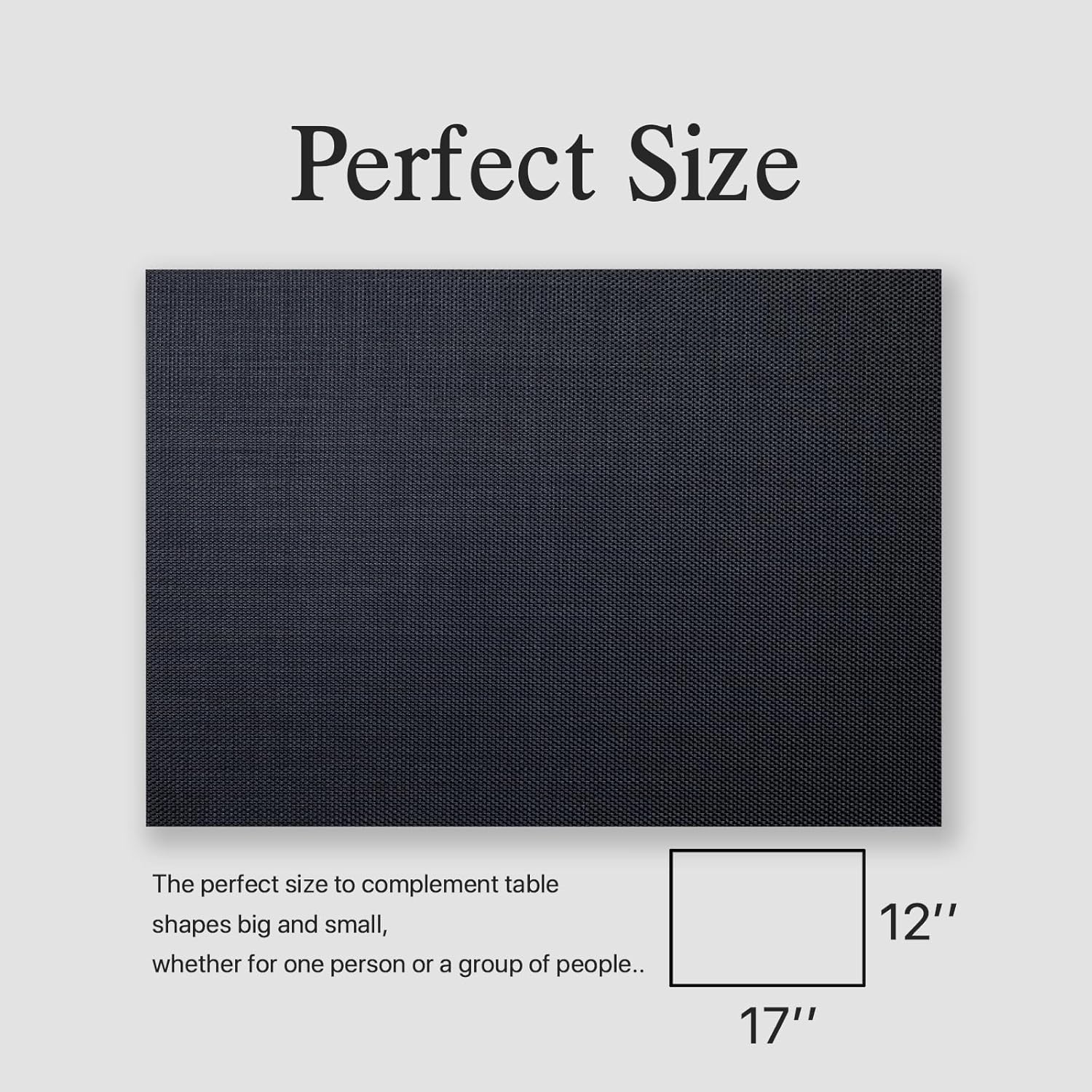 Placemats Set of 6 - Easy Clean Woven Vinyl Placemats for Dining Table, Indoor/Outdoor Place Mats