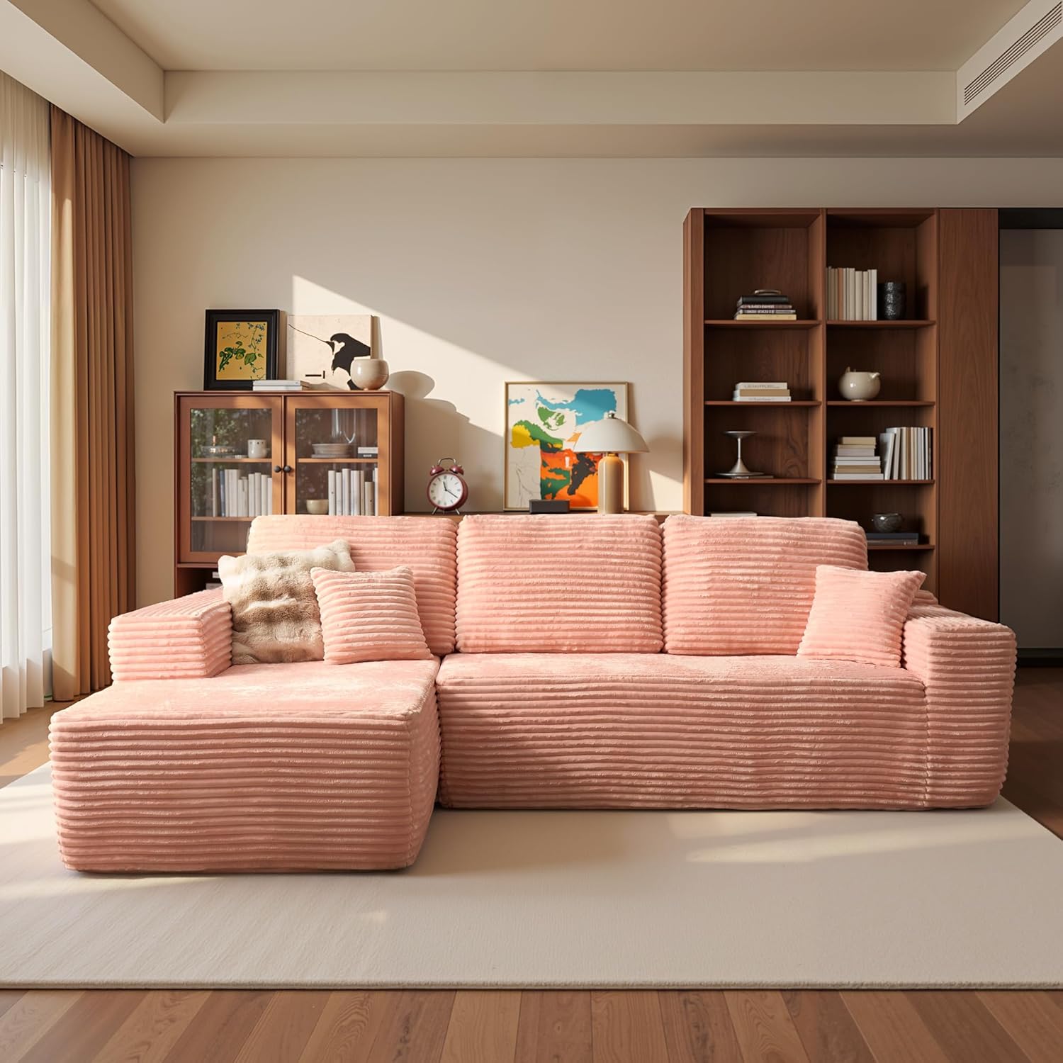 ovios 104" Cloud Sectional Couch with L-Shape Chaise,Modern Modular Sofa with Deep Seat