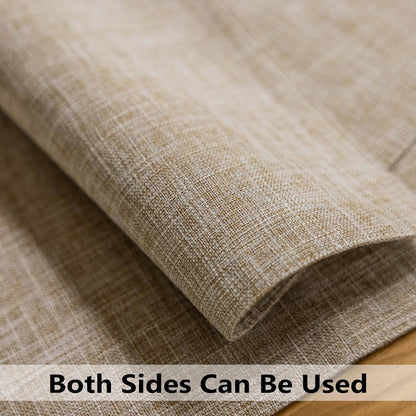 Demetex Linen Textured Placemats Set of 8 Farmhouse Table Place Mats Wipeable Heat Resistant